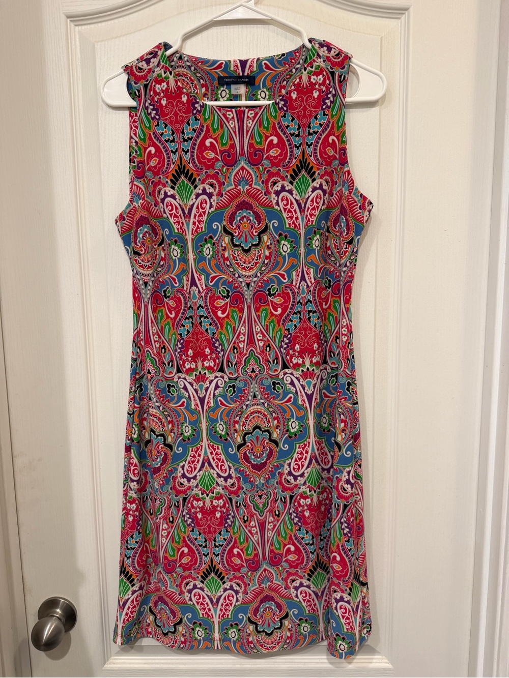 Tommy Hilfiger Size 4 Multicolor Paisley Sleeveless Shift Dress Stretch